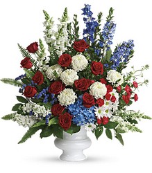 <b>Patriotic Tribute Arrangement</b> from Scott's House of Flowers in Lawton, OK